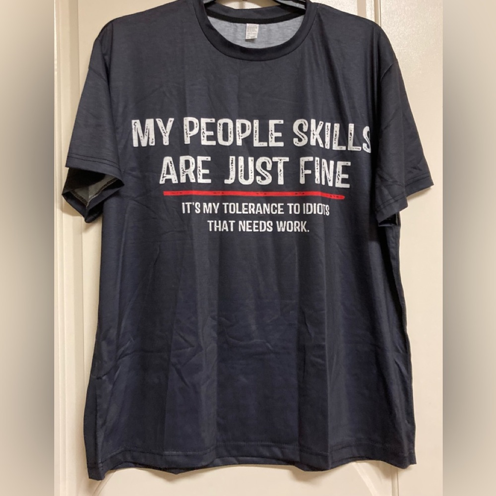 Idiot People Skills Tee Size 3X NEW Short-Sleeves Sarcastic Top!